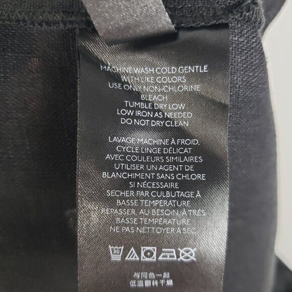 Free People Lyla Linen Trouser Pants Black Wide Leg Cuffed Womens Size 2 - Picture 9 of 10